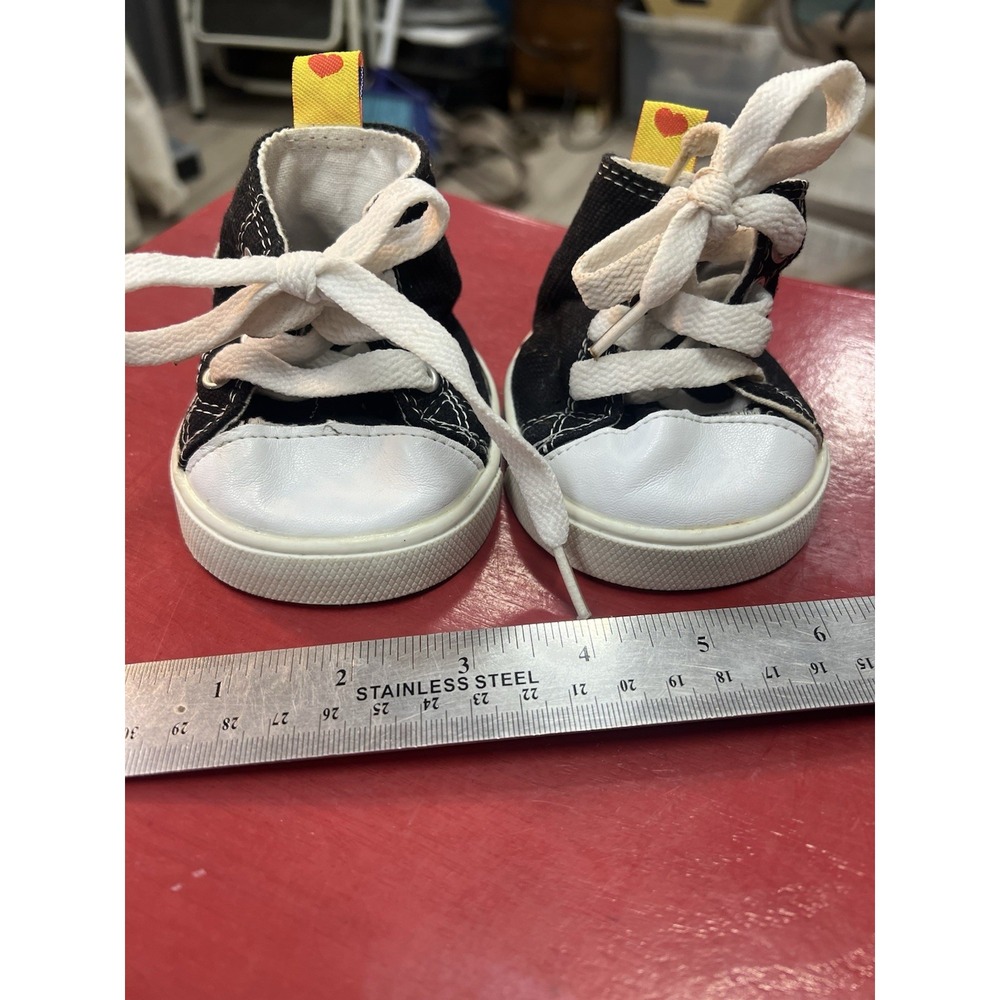 Build A Bear Workshop BABW Black & White Converse Tennis Shoes Hi Top Sneakers